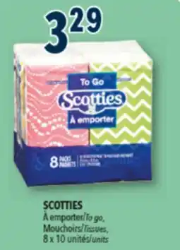 Familiprix Scotties To Go 3-ply tissues Pack 8x10un offer