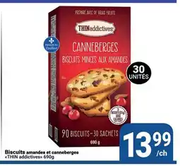 Pasquier Biscuits amandes et canneberges THIN addictives offer