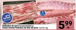 Pasquier Grillades de porc format familial ou Côtes levées fraîches de dos de porc offer