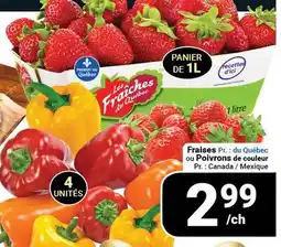 Pasquier Fraises Pr. du Québec ou Poivrons de couleur offer
