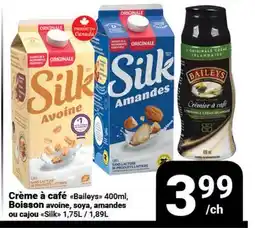 Pasquier Crème à café Baileys 400ml, Boisson avoine, soya, amandes ou cajou Silk offer