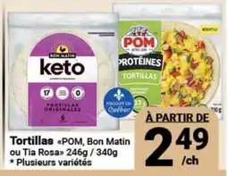 Pasquier Tortillas POM, Bon Matin ou Tia Rosa offer