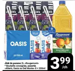 Pasquier Jus de pomme 2L Rougemont* Bouteille consignée, assortis Allen's, Oasis ou Del Monte offer