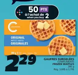 IGA COMPLIMENTS FROZEN WAFFLES offer