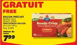 IGA MAPLE LEAF READY CRISP PRECOOKED BACON offer
