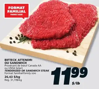 IGA TENDERIZED OR SANDWICH STEAK offer
