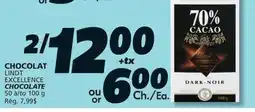 IGA LINDT EXCELLENCE CHOCOLATE offer