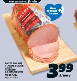 IGA LESTERS PASTRAMI OR SMOKED BEEF offer