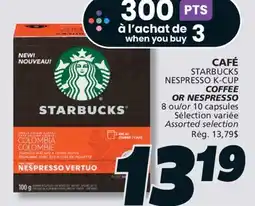 IGA STARBUCKS NESPRESSO K-CUP COFFEE OR NESPRESSO offer