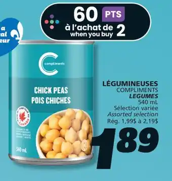 IGA COMPLIMENTS LEGUMES offer