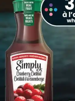 IGA SIMPLY REFRIGERATED CRANBERRY JUICE offer