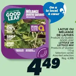 IGA LETTUCE OR LETTUCE MIX offer