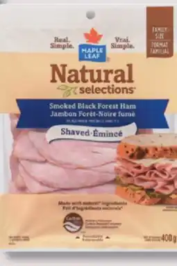 IGA MAPLE LEAF NATURAL SELECTION SHAVED OR SLICED DELI MEAT offer