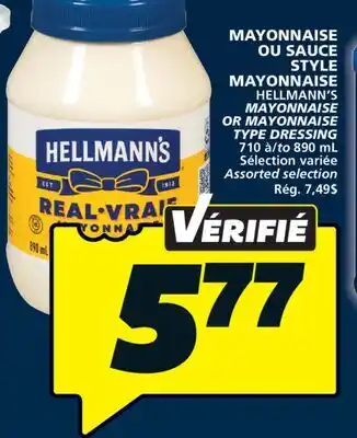 IGA HELLMANN'S MAYONNAISE OR MAYONNAISE TYPE DRESSING offer