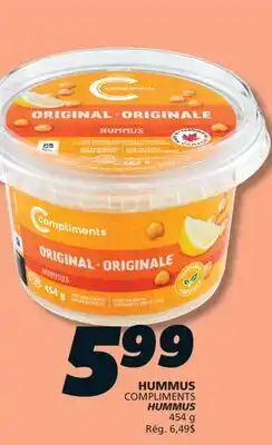 IGA COMPLIMENTS HUMMUS offer