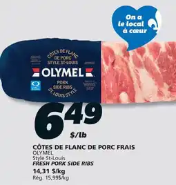 IGA OLYMEL FRESH PORK SIDE RIBS offer