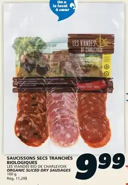IGA LES VIANDES BIO DE CHARLEVOIX ORGANIC SLICED DRY SAUSAGES offer