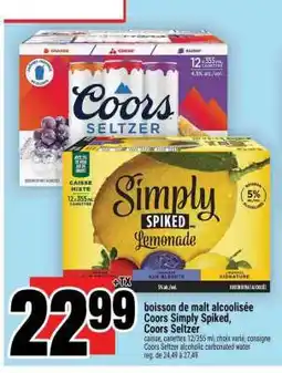 Super C Coors Simply Spiked, Coors Seltzer offer