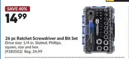 Princess Auto 26 pc Ratchet Screwdriver and Bit Set offer