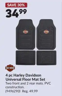 Princess Auto 4 pc Harley Davidson Universal Floor Mat Set offer