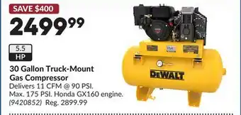 Princess Auto DEWALT 30 Gallon Truck-Mount Gas Compressor offer