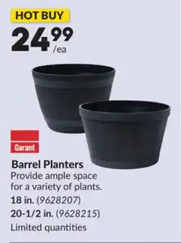 Princess Auto Barrel Planters offer