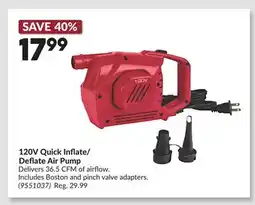 Princess Auto 120V Quick Inflate/Deflate Air Pump offer