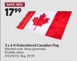 Princess Auto 3 x 6 ft Embroidered Canadian Flag offer