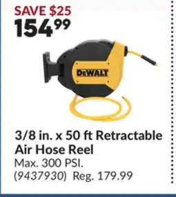 Princess Auto 3/8 in. x 50 ft Retractable Air Hose Reel offer