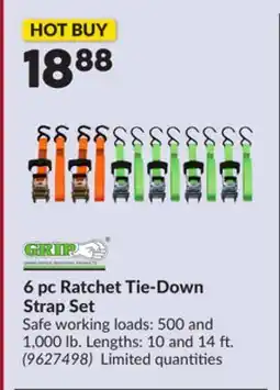 Princess Auto 6 pc Ratchet Tie-Down Strap Set offer