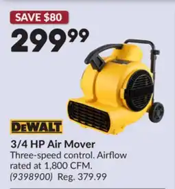 Princess Auto DEWALT 3/4 HP Air Mover offer