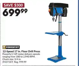 Princess Auto 12-Speed 17 in. Floor Drill Press offer