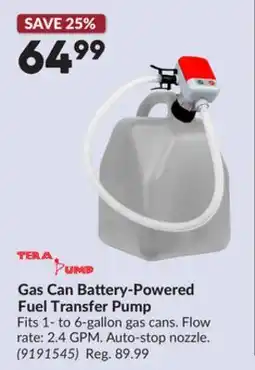 Princess Auto Gas Can Battery-Powered Fuel Transfer Pump offer