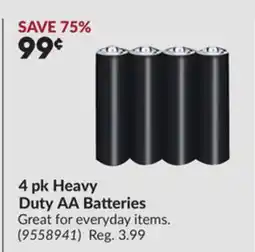 Princess Auto 4 pk Heavy Duty AA Batteries offer