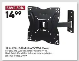 Princess Auto 17 to 42 in. Full-Motion TV Wall Mount offer