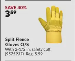 Princess Auto Split Fleece Gloves O/S offer