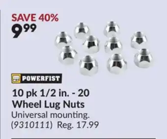 Princess Auto 10 pk 1/2 in. - 20 Wheel Lug Nuts offer