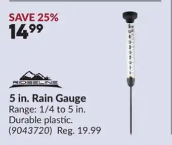Princess Auto 5 in. Rain Gauge offer
