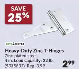 Princess Auto Heavy-Duty Zinc T-Hinges offer