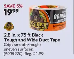 Princess Auto 2.8 in. x 75 ftBlack Tough and Wide Duct Tape offer