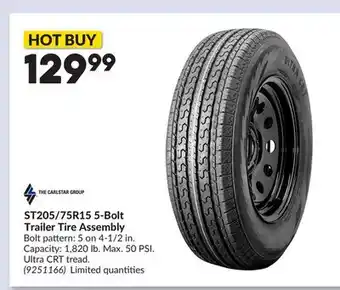Princess Auto ST205/75R15 5-Bolt Trailer Tire Assembly offer