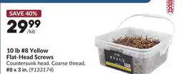 Princess Auto 10 lb #8 Yellow Flat-Head Screws #8 x 3 in offer