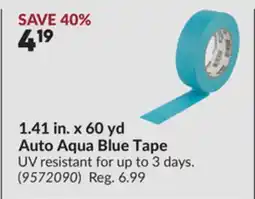 Princess Auto 1.41 in. x 60 yd Auto Aqua Blue Tape offer