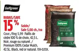 Canadian Tire Golfgreen Premium 100% Cedar Mulch, 42.5L offer