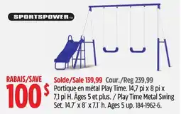 Canadian Tire Play Time Metal Swing Set offer