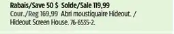 Canadian Tire Hideout Screen House offer