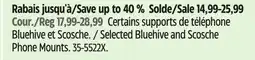 Canadian Tire Selected Bluehive and Scosche Phone Mounts offer