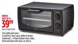 Canadian Tire Chef 4-Slice Toaster Oven. Bake, broil and toast with ease offer
