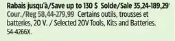 Canadian Tire Selected 20V Tools, Kits and Batteries offer