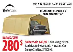 Canadian Tire ShelterLogic Instant Car Garage Shelter offer